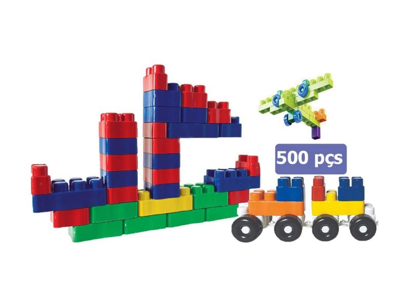 Blocos de Montar Bloc Slim Colors com 500 Peças - Luc Toys