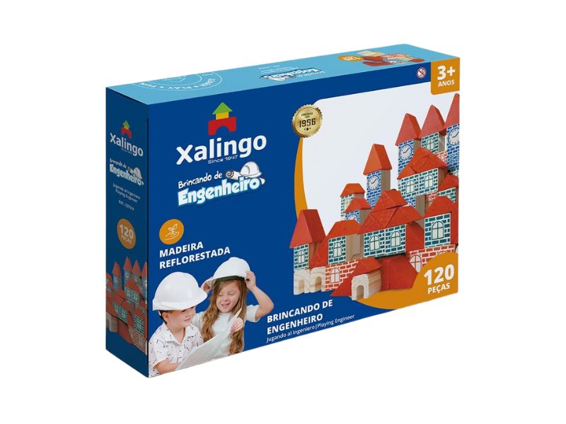 Blocos de Montar Brincando de Engenheiro 120 Peças - Xalingo