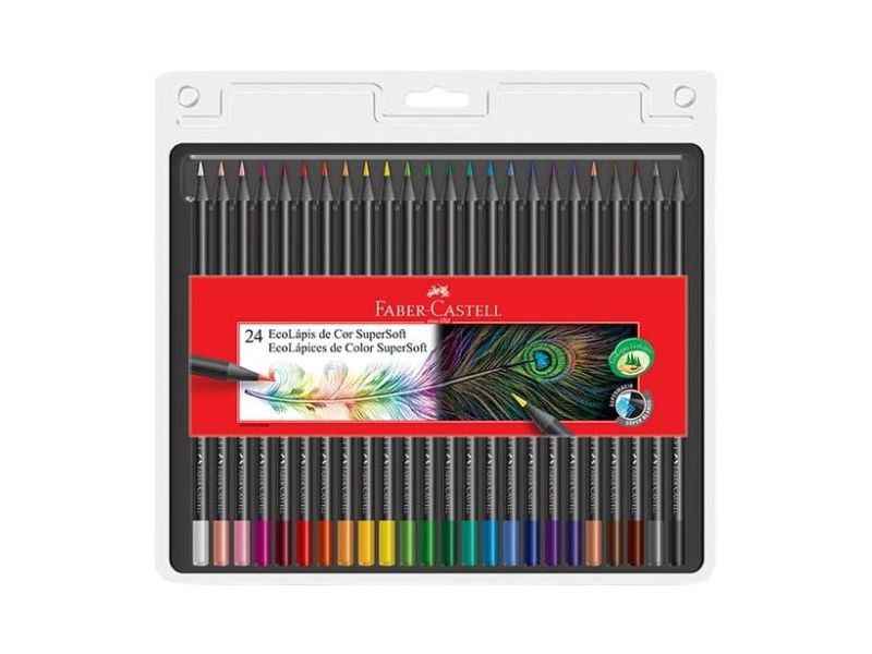 Lápis de Cor EcoLápis Supersoft 24 Cores - Faber-Castell
