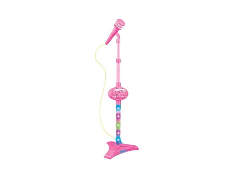 Microfone com Pedestal e Luzes Coloridas - DM Toys