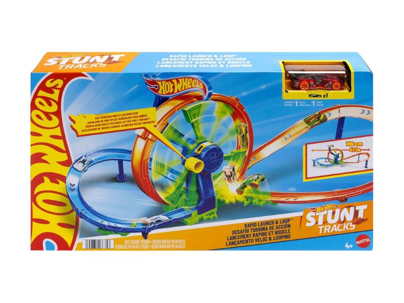 Pista Hot Wheels Stunt Tracks Lançamento Veloz com Loop