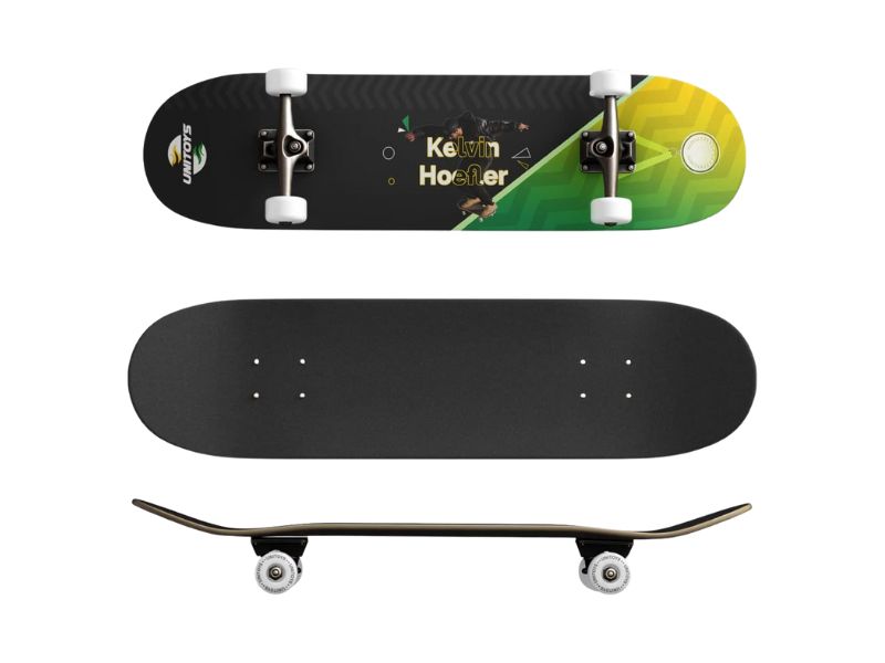 Skate Kelvin Semi Pro Preto e Verde - Unitoys
